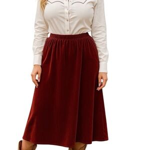 Double D Ranch velvet Midi skirt NWOT